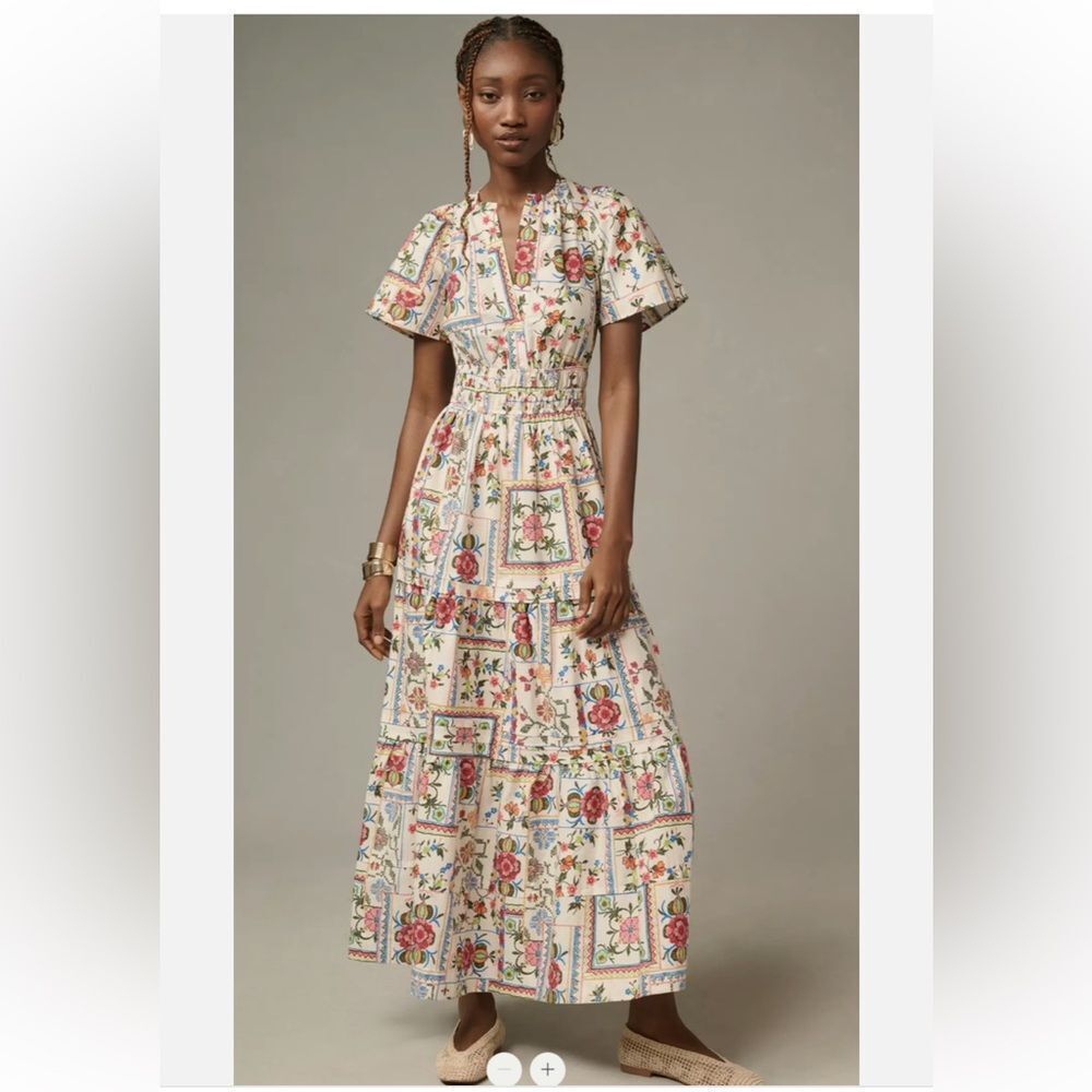 Anthropologie The Somerset Maxi Dress OYSTER - Picture 2 of 7
